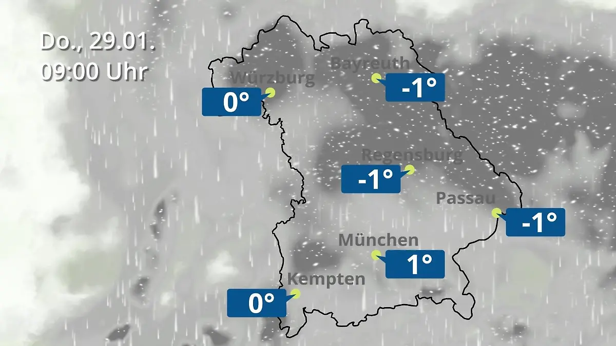 Bayern: Wie wird das Wetter? Regen- und Wolkenfilm für München, Regensburg und Würzburg