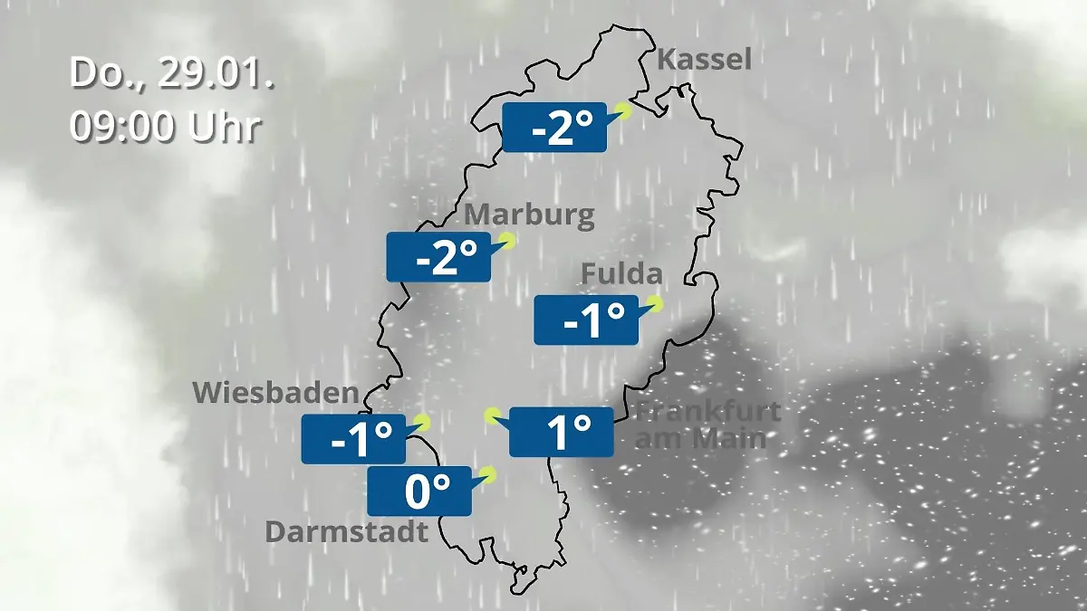Hessen: Wie wird das Wetter? Regen- und Wolkenfilm für Frankfurt am Main und Wiesbaden