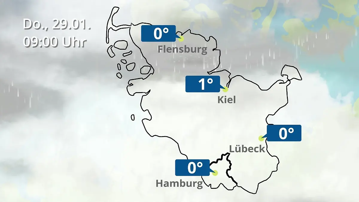 Hamburg, Schleswig-Holstein: Wie wird das Wetter? Regen- und Wolkenfilm für die Nordsee- und Ostseeküste