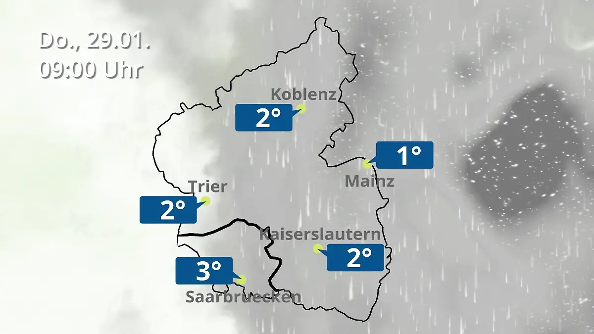 Rheinland-Pfalz, Saarland: Wie wird das Wetter? Regen- und Wolkenfilm für Mainz, Koblenz und Trier