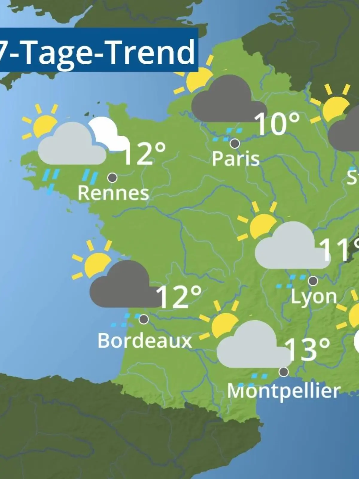 Bild zu: "Frankreich: Wie wird das Wetter?"