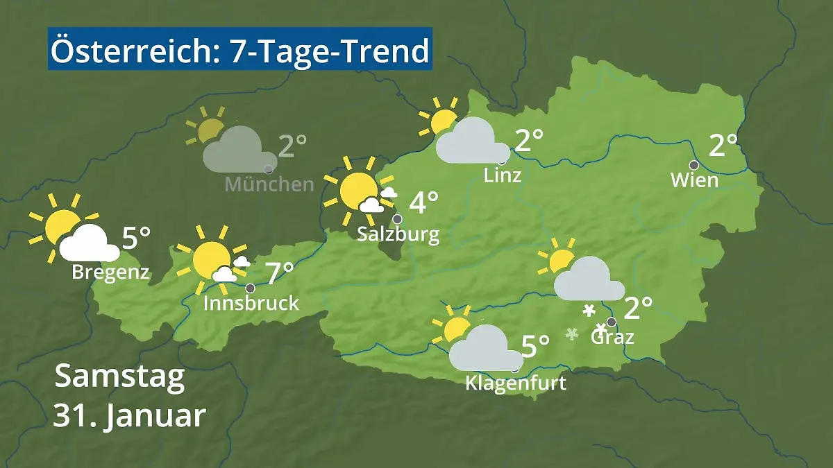 Österreich: Wie wird das Wetter? Video 7-Tage-Trend: Wien, Salzburg, Innsbruck