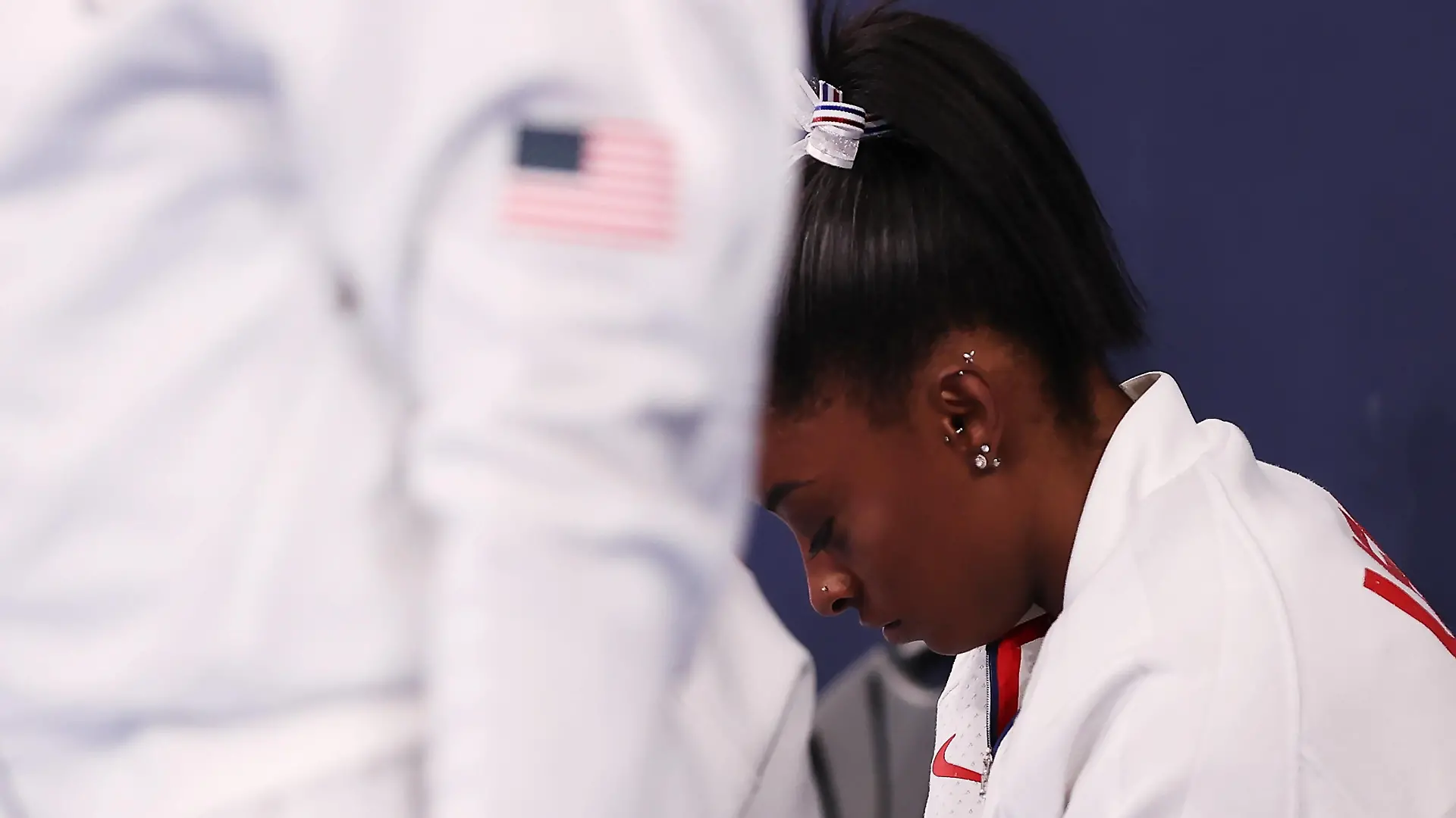 210727 -- TOKYO, July 27, 2021 -- Simone Biles of the United States is seen during the artistic gymnastics women s team final at the Tokyo 2020 Olympic Games, Olympische Spiele, Olympia, OS in Tokyo, Japan, July 27, 2021. TOKYO2020JAPAN-TOKYO-OLY-ARTISTIC GYMNASTICS-WOMEN S TEAM-FINAL CaoxCan PUBLICATIONxNOTxINxCHN