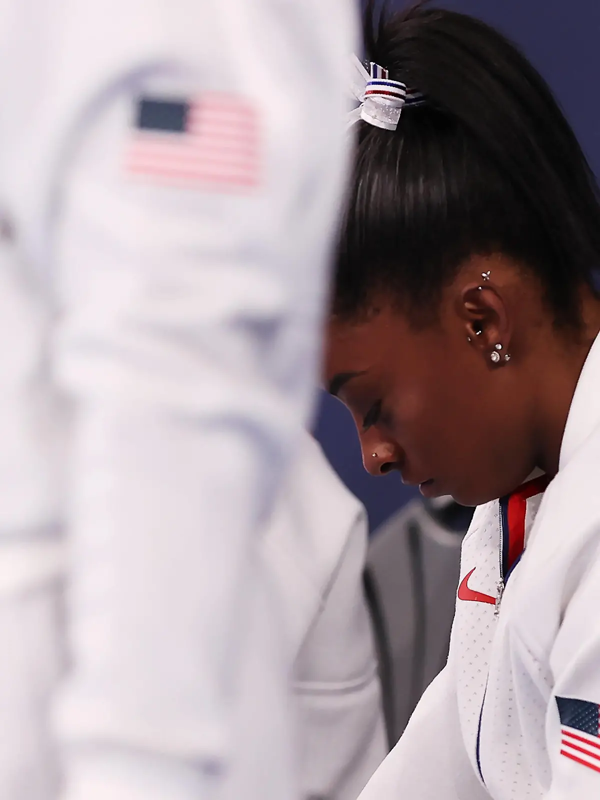  210727 -- TOKYO, July 27, 2021 -- Simone Biles of the United States is seen during the artistic gymnastics women s team final at the Tokyo 2020 Olympic Games, Olympische Spiele, Olympia, OS in Tokyo, Japan, July 27, 2021.  TOKYO2020JAPAN-TOKYO-OLY-ARTISTIC GYMNASTICS-WOMEN S TEAM-FINAL CaoxCan PUBLICATIONxNOTxINxCHN