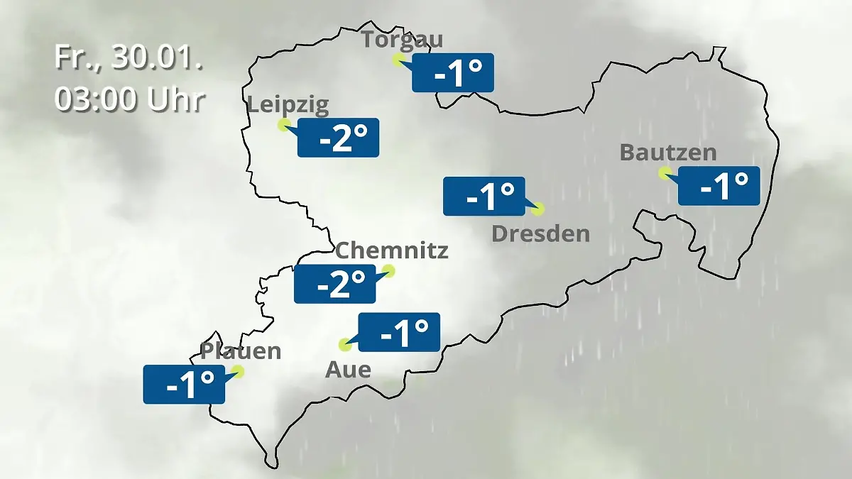 Sachsen: Wie wird das Wetter? Regen- und Wolkenfilm für Chemnitz, Dresden und Leipzig