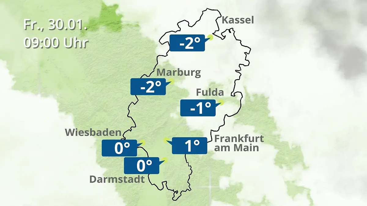 Hessen: Wie wird das Wetter? Regen- und Wolkenfilm für Frankfurt am Main und Wiesbaden