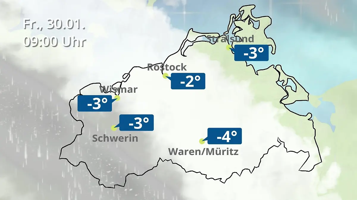 Mecklenburg-Vorpommern: Wie wird das Wetter? Regen- und Wolkenfilm für Rostock, Rügen und die Ostseeküste