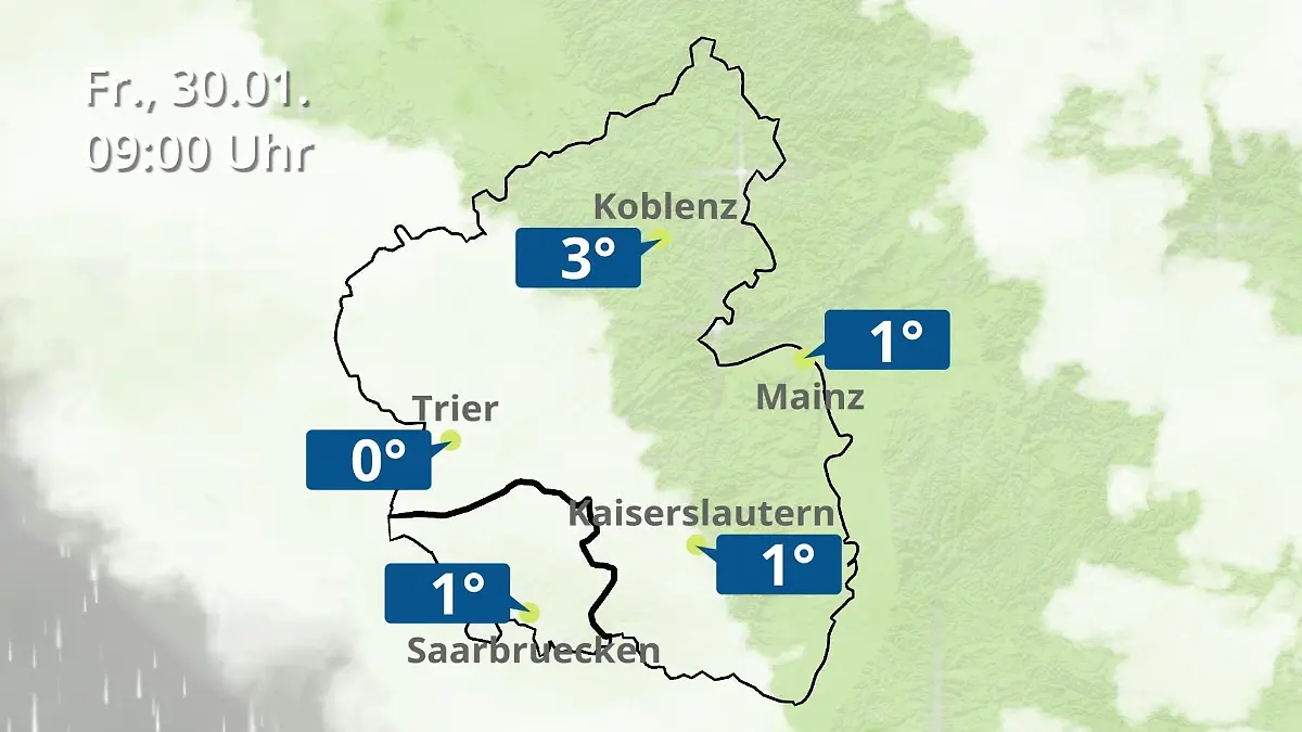 Rheinland-Pfalz, Saarland: Wie wird das Wetter? Regen- und Wolkenfilm für Mainz, Koblenz und Trier