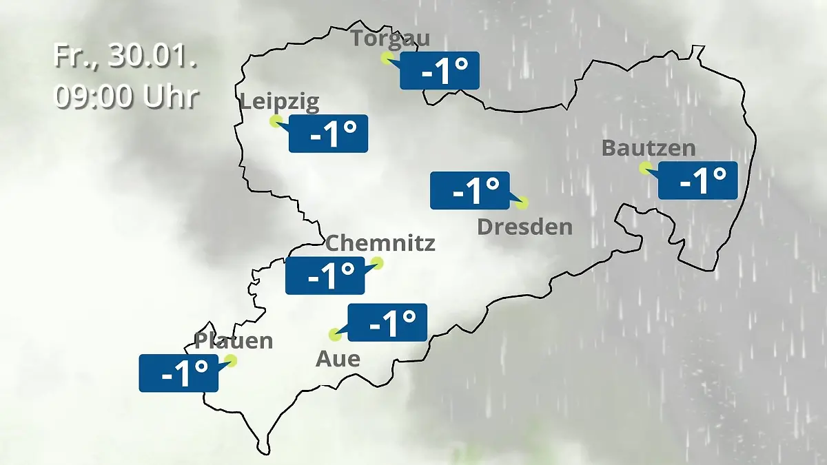 Sachsen: Wie wird das Wetter? Regen- und Wolkenfilm für Chemnitz, Dresden und Leipzig