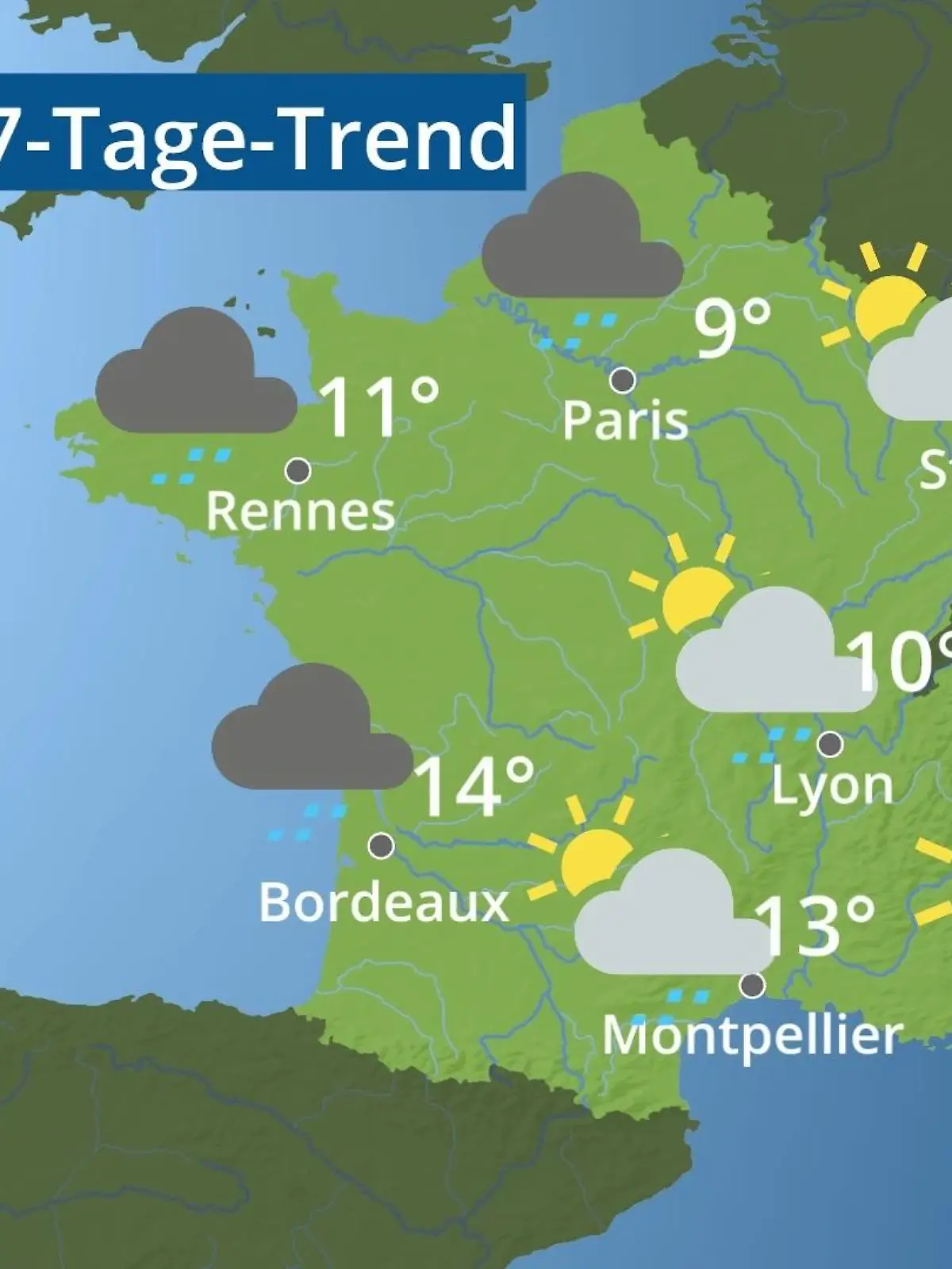 Bild zu: "Frankreich: Wie wird das Wetter?"