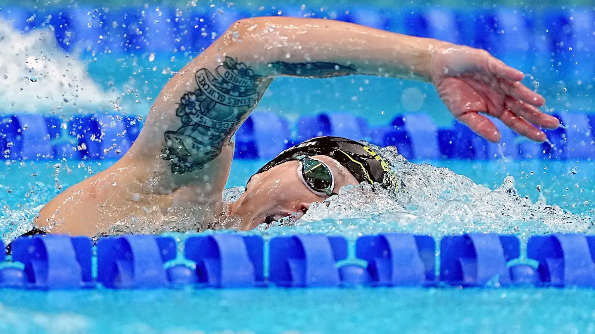 28.07.2021, Japan, Tokio: Schwimmen: Olympia, 1500 m Freistil, Frauen, Finale im Tokyo Aquatics Centre. Sarah Köhler aus Deutschland in Aktion. Foto: Michael Kappeler/dpa +++ dpa-Bildfunk +++