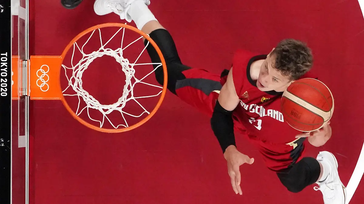 SAITAMA, JAPAN - JULY 28: Moritz Wagner #13 of Team Germany goes up for a shot against Nigeria during the first half of a Men's Preliminary Round Group B game on day five of the Tokyo 2020 Olympic Games at Saitama Super Arena on July 28, 2021 in Saitama, Japan. (Photo by Bryan Snyder - Pool/Getty Images)