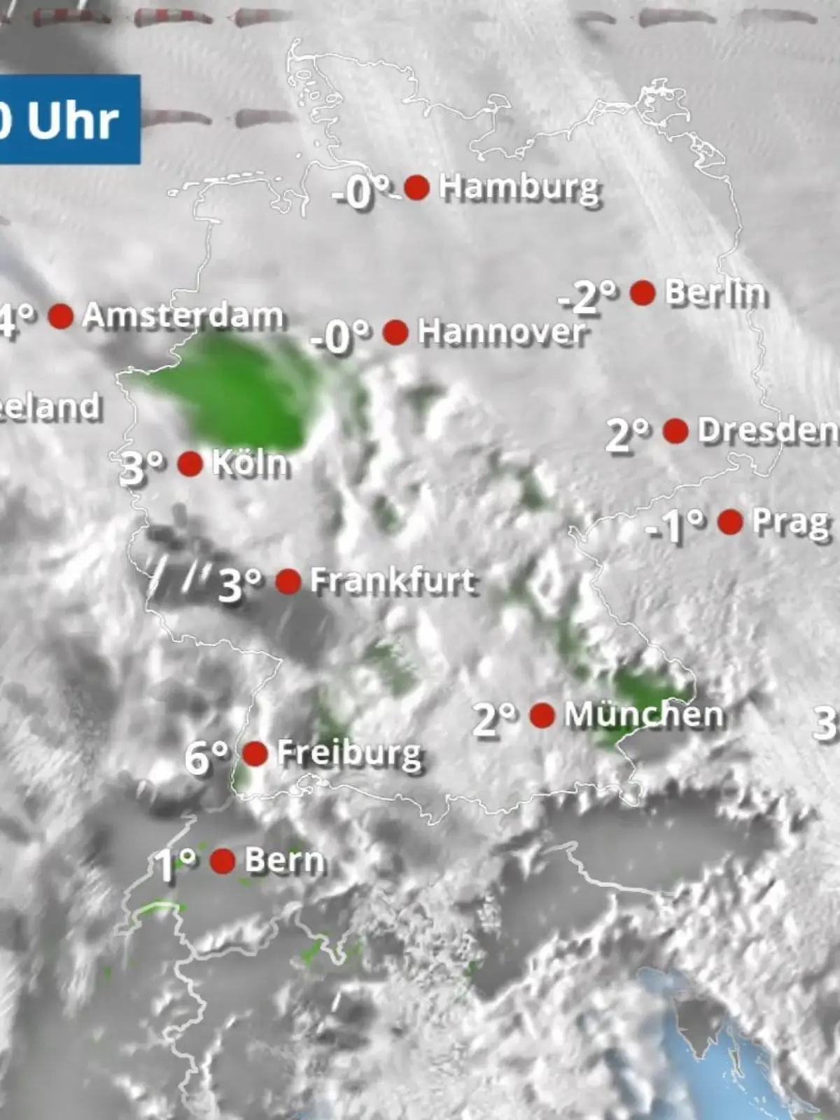 Bild zu: "Westen nass - sonst vielfach trüb, aber trocken"