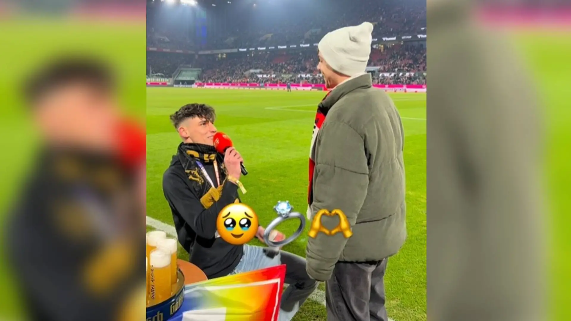 Pascal Kaiser, Schiedsrichter und großer FC-Fan, machte seinem Freund im Stadion einen Heiratsantrag 