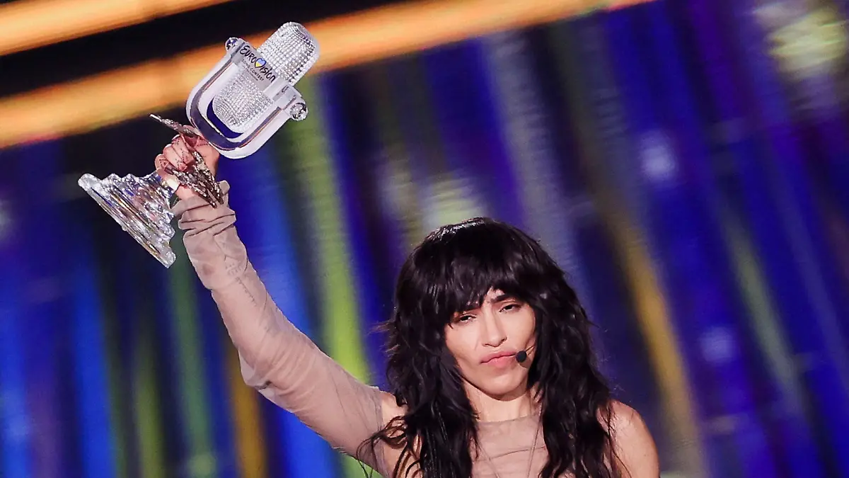Loreen from Sweden appears on stage after winning the 2023 Eurovision Song Contest in Liverpool, Britain, May 14, 2023. REUTERS/Phil Noble