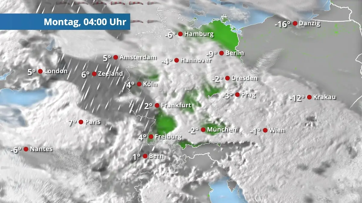 Im Westen teils gefährliche Niederschläge Der Regen- und Wolkenfilm für 48 Stunden