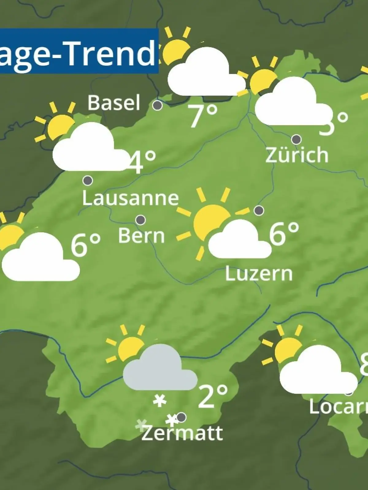 Bild zu: "Schweiz: Wie wird das Wetter?"