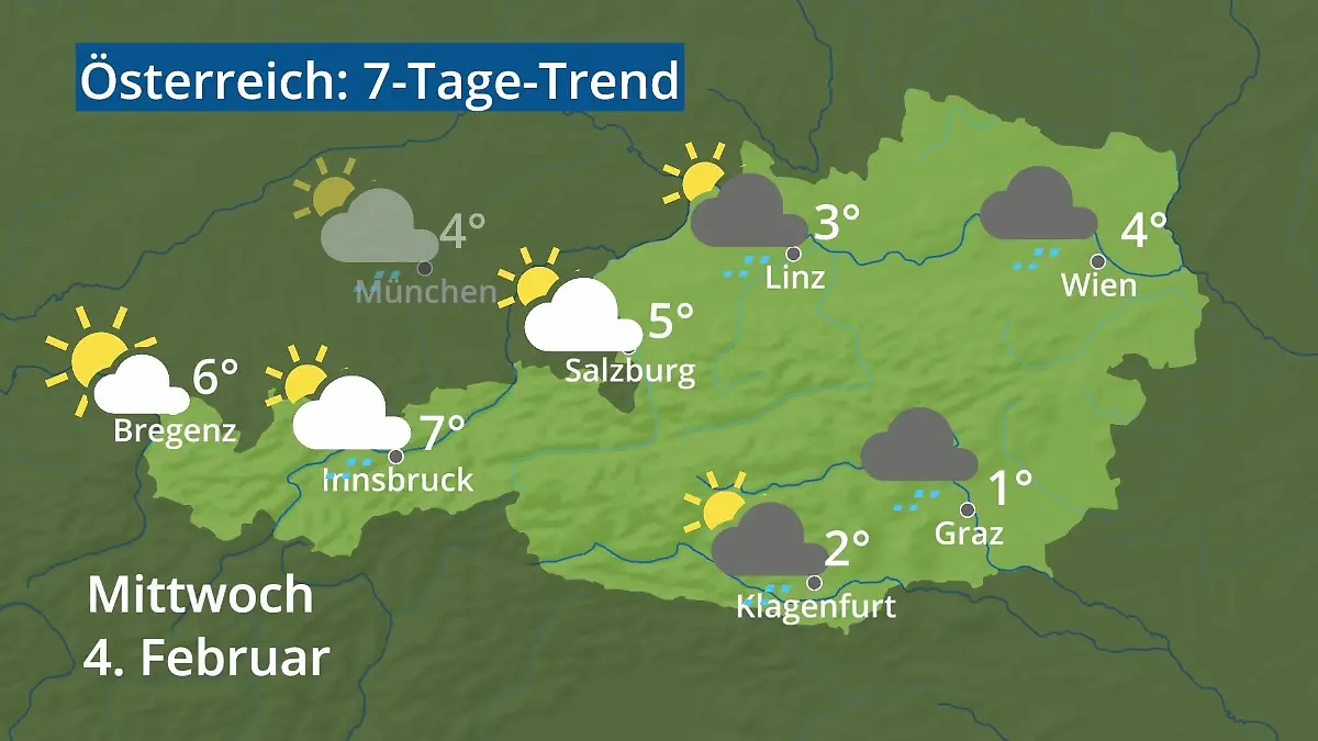 Österreich: Wie wird das Wetter? Video 7-Tage-Trend: Wien, Salzburg, Innsbruck