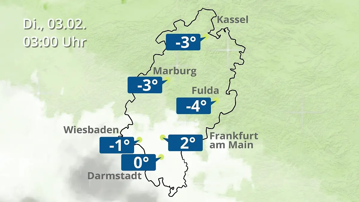 Hessen: Wie wird das Wetter? Regen- und Wolkenfilm für Frankfurt am Main und Wiesbaden