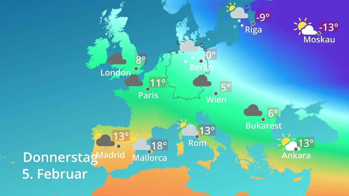 Europa: Wie wird das Wetter? Prognose: Temperaturen von Spanien bis zur Türkei