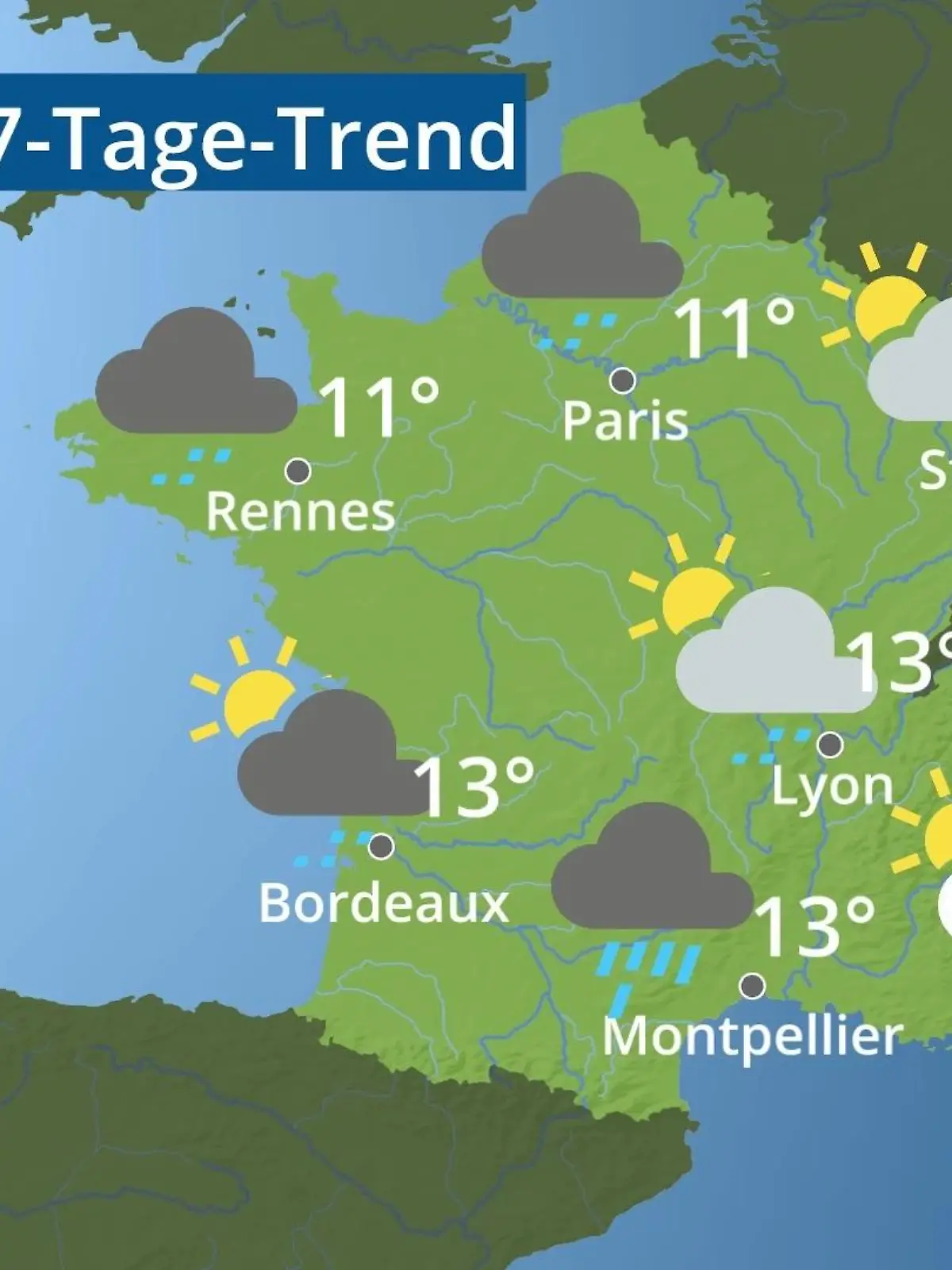 Bild zu: "Frankreich: Wie wird das Wetter?"