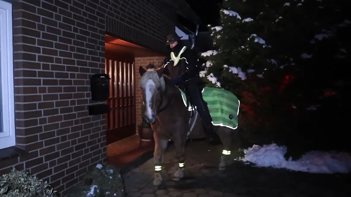 Marcus Zaton liefert die Zeitung mit seinem Pferd Sie trotzen der Glätte