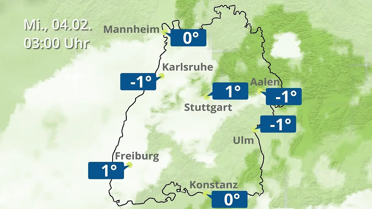 Baden-Württemberg: Wie wird das Wetter? Regen- und Wolkenfilm für Stuttgart, Mannheim und Karlsruhe