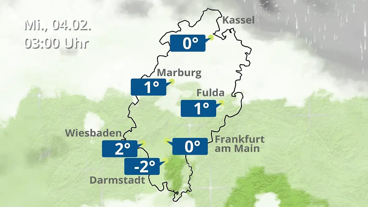 Hessen: Wie wird das Wetter? Regen- und Wolkenfilm für Frankfurt am Main und Wiesbaden