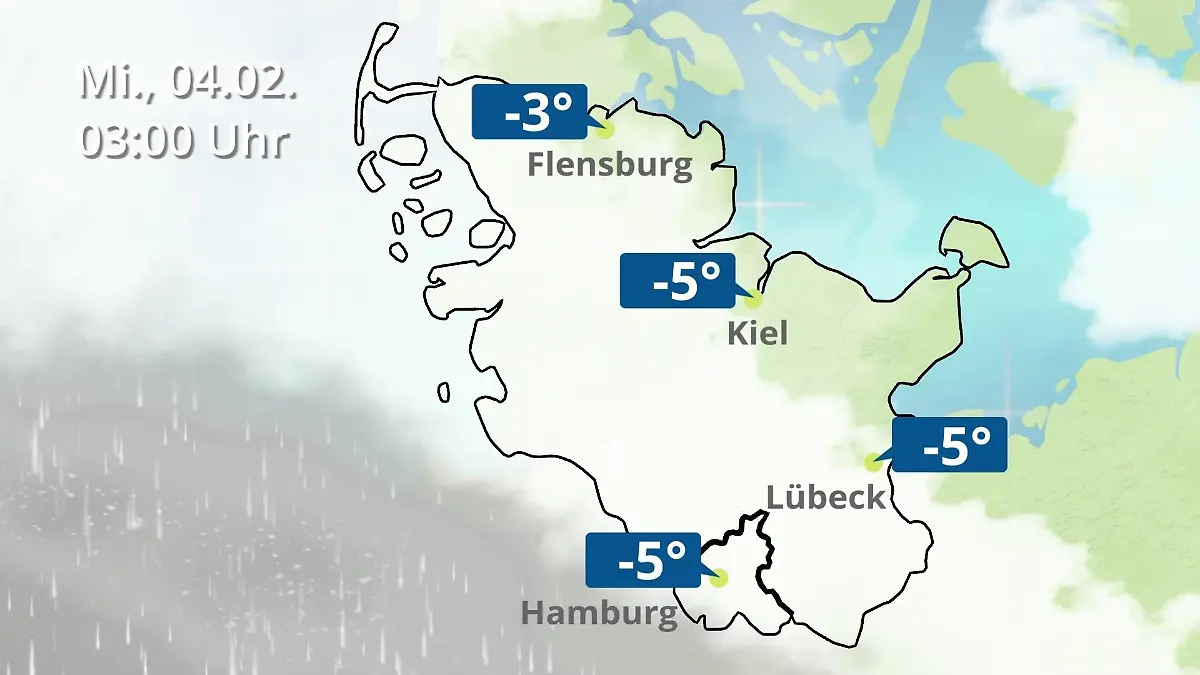 Hamburg, Schleswig-Holstein: Wie wird das Wetter? Regen- und Wolkenfilm für die Nordsee- und Ostseeküste