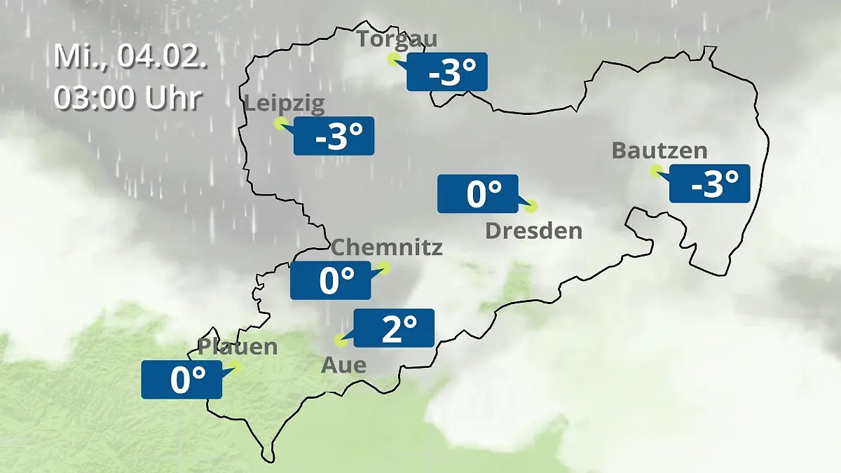 Sachsen: Wie wird das Wetter? Regen- und Wolkenfilm für Chemnitz, Dresden und Leipzig