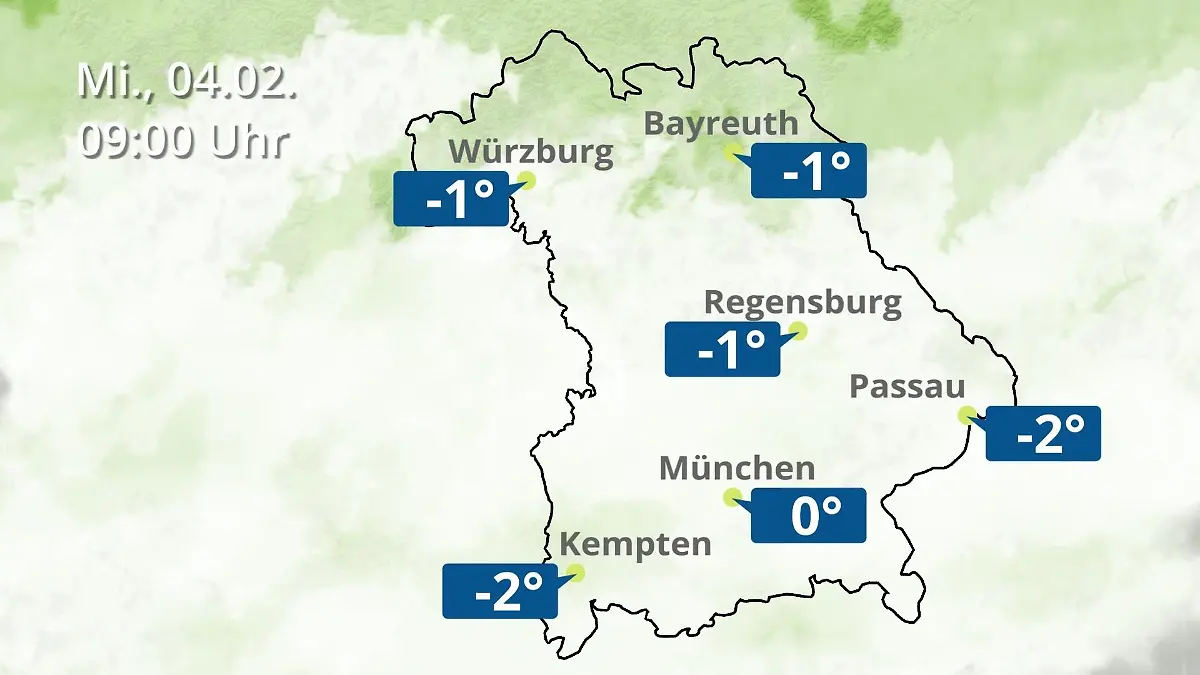 Bayern: Wie wird das Wetter? Regen- und Wolkenfilm für München, Regensburg und Würzburg