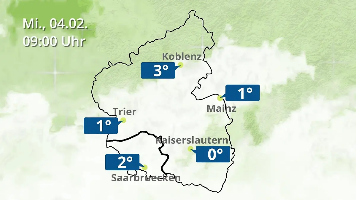 Rheinland-Pfalz, Saarland: Wie wird das Wetter? Regen- und Wolkenfilm für Mainz, Koblenz und Trier