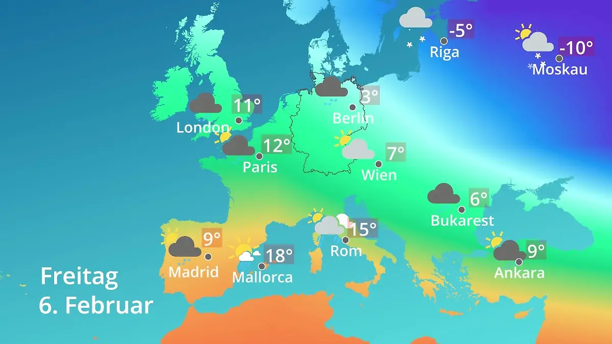 Europa: Wie wird das Wetter? Prognose: Temperaturen von Spanien bis zur Türkei