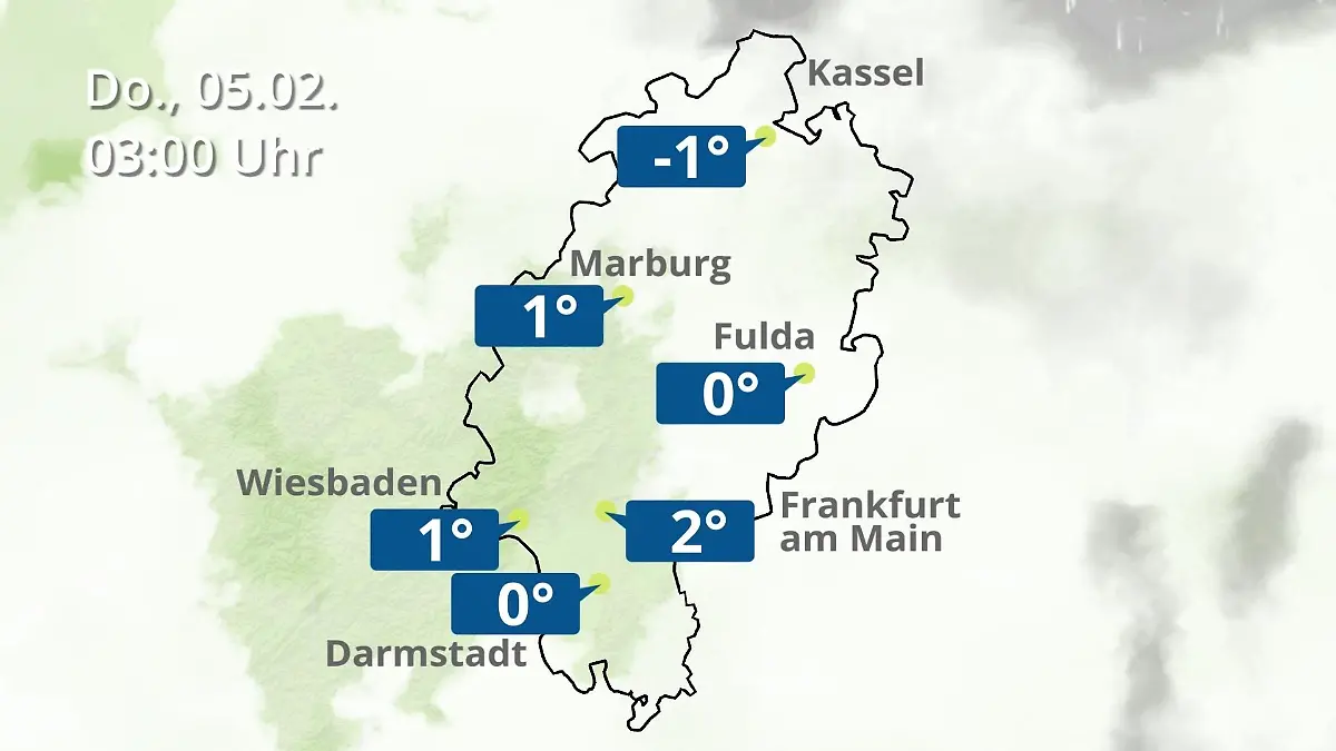 Hessen: Wie wird das Wetter? Regen- und Wolkenfilm für Frankfurt am Main und Wiesbaden