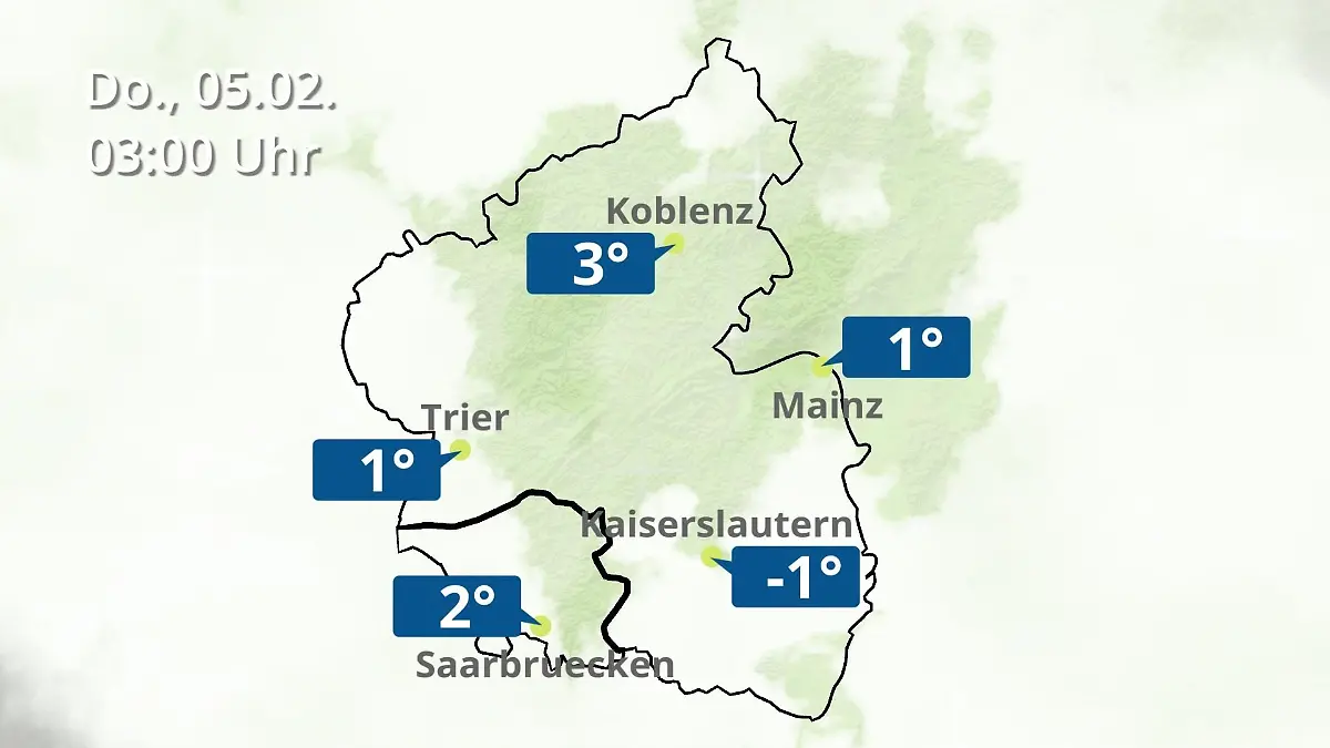 Rheinland-Pfalz, Saarland: Wie wird das Wetter? Regen- und Wolkenfilm für Mainz, Koblenz und Trier
