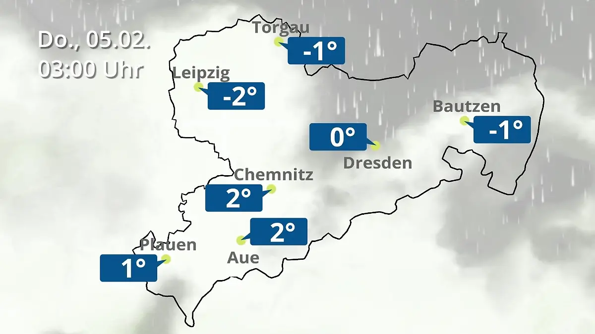Sachsen: Wie wird das Wetter? Regen- und Wolkenfilm für Chemnitz, Dresden und Leipzig