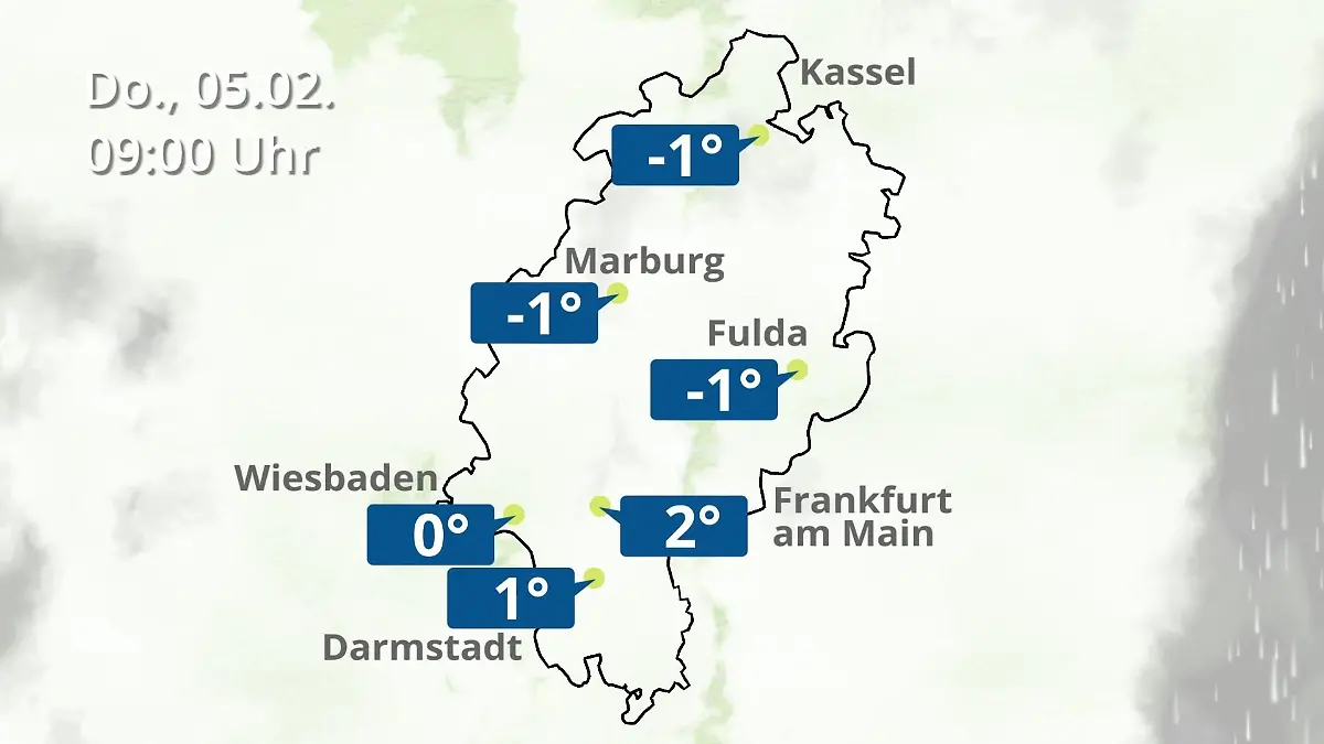 Hessen: Wie wird das Wetter? Regen- und Wolkenfilm für Frankfurt am Main und Wiesbaden