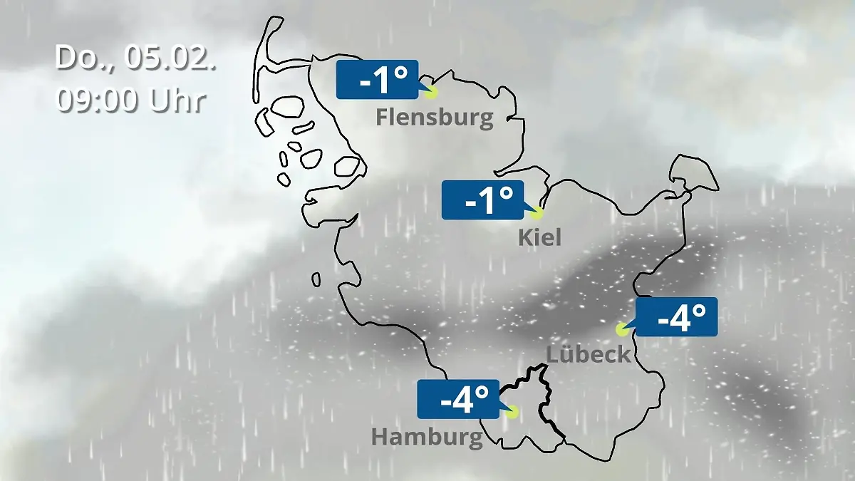 Hamburg, Schleswig-Holstein: Wie wird das Wetter? Regen- und Wolkenfilm für die Nordsee- und Ostseeküste