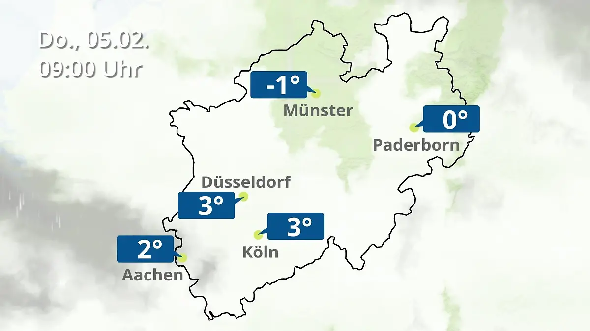 Nordrhein-Westfalen: Wie wird das Wetter? Regen- und Wolkenfilm für Köln, Düsseldorf und Münster