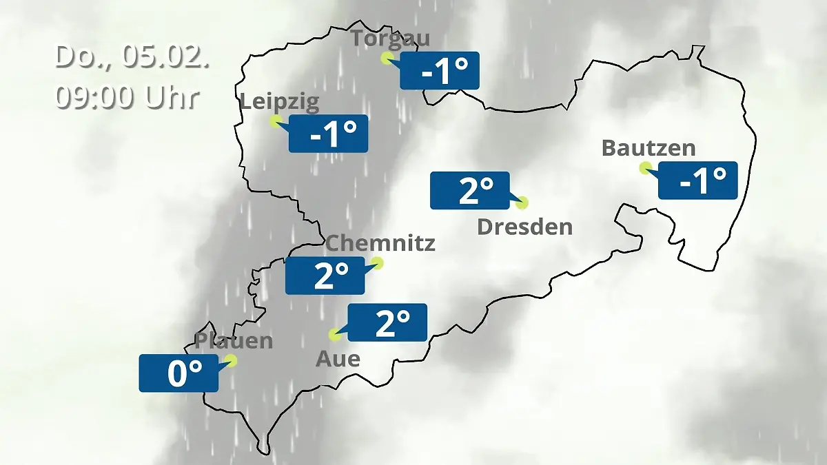 Sachsen: Wie wird das Wetter? Regen- und Wolkenfilm für Chemnitz, Dresden und Leipzig