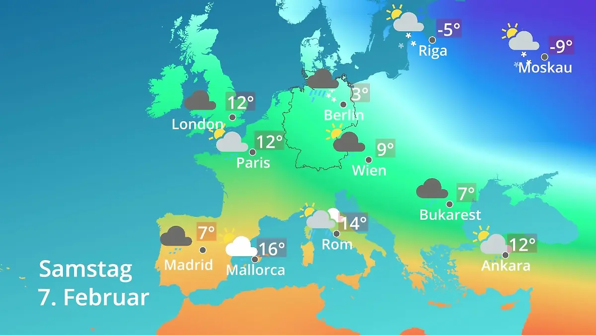 Europa: Wie wird das Wetter? Prognose: Temperaturen von Spanien bis zur Türkei