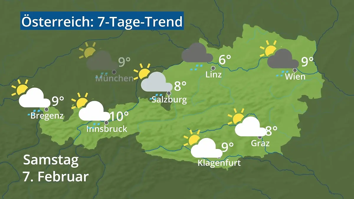 Österreich: Wie wird das Wetter? Video 7-Tage-Trend: Wien, Salzburg, Innsbruck