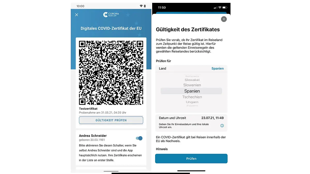 Version 2.6 der Corona-Warn-App bietet eine Zertifikatsprüfung
