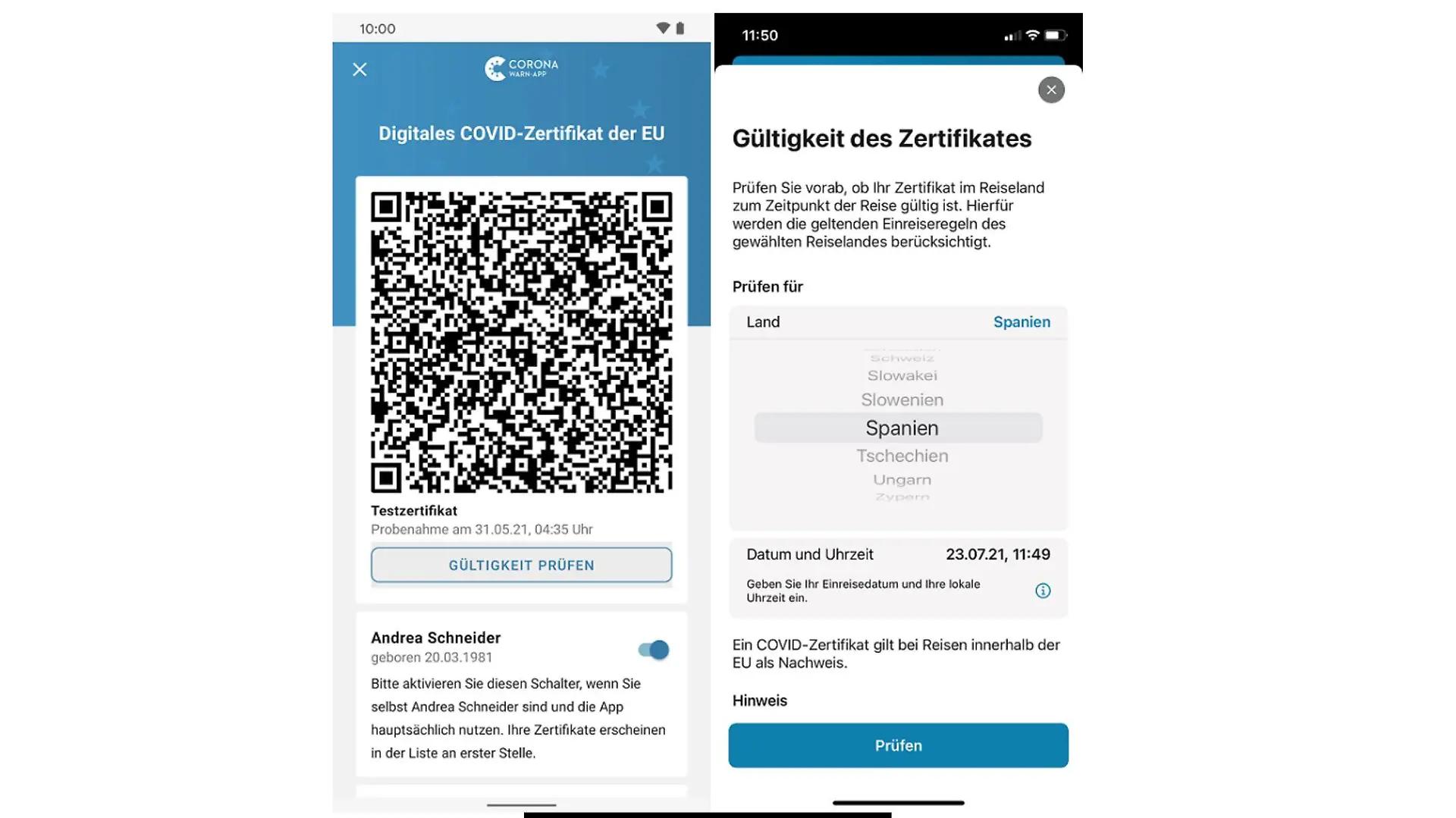Version 2.6 der Corona-Warn-App bietet eine Zertifikatsprüfung