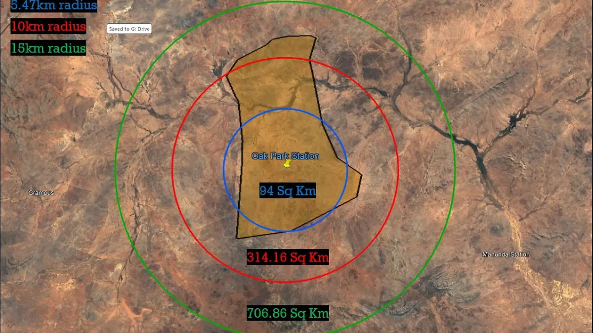Luftbild des Suchradius im Fall des vermissten Gus Lamont