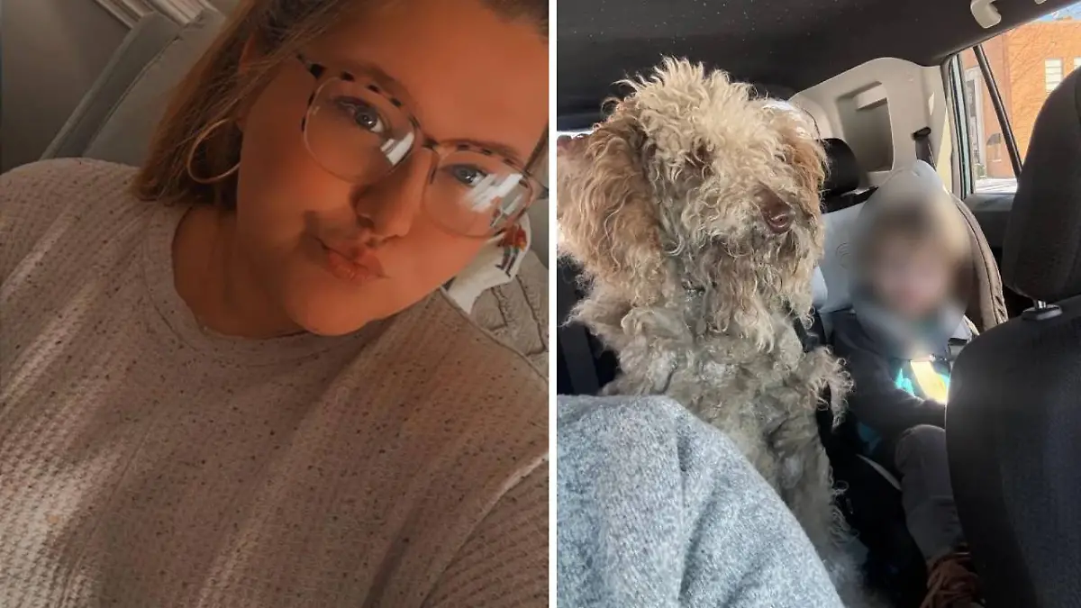 Die Mutter Dason Garner (links) rettete den ausgesetzten Hund (Mitte) von der Straße.