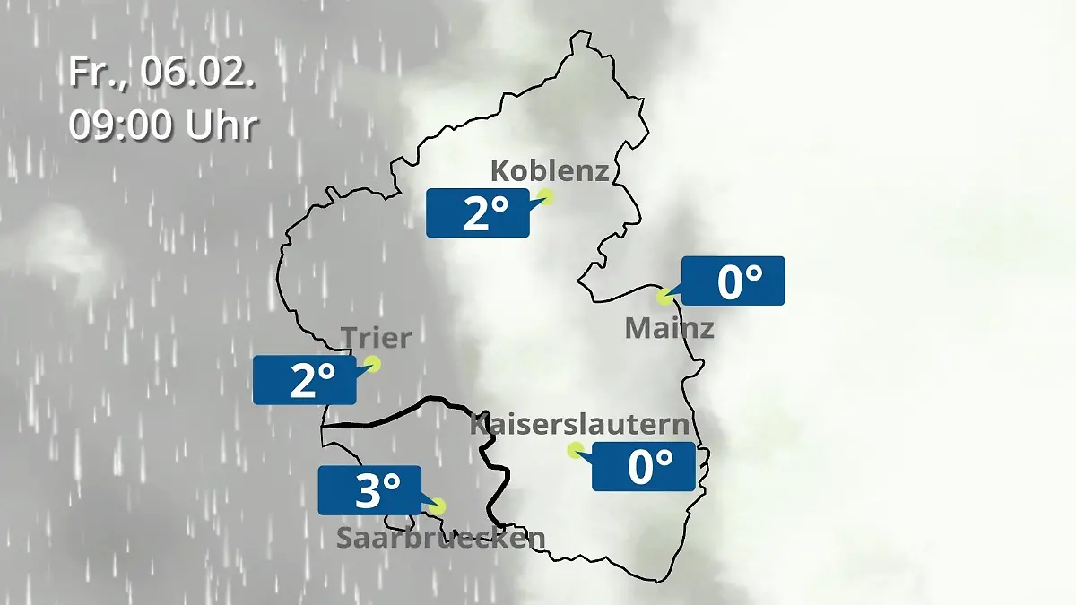 Rheinland-Pfalz, Saarland: Wie wird das Wetter? Regen- und Wolkenfilm für Mainz, Koblenz und Trier