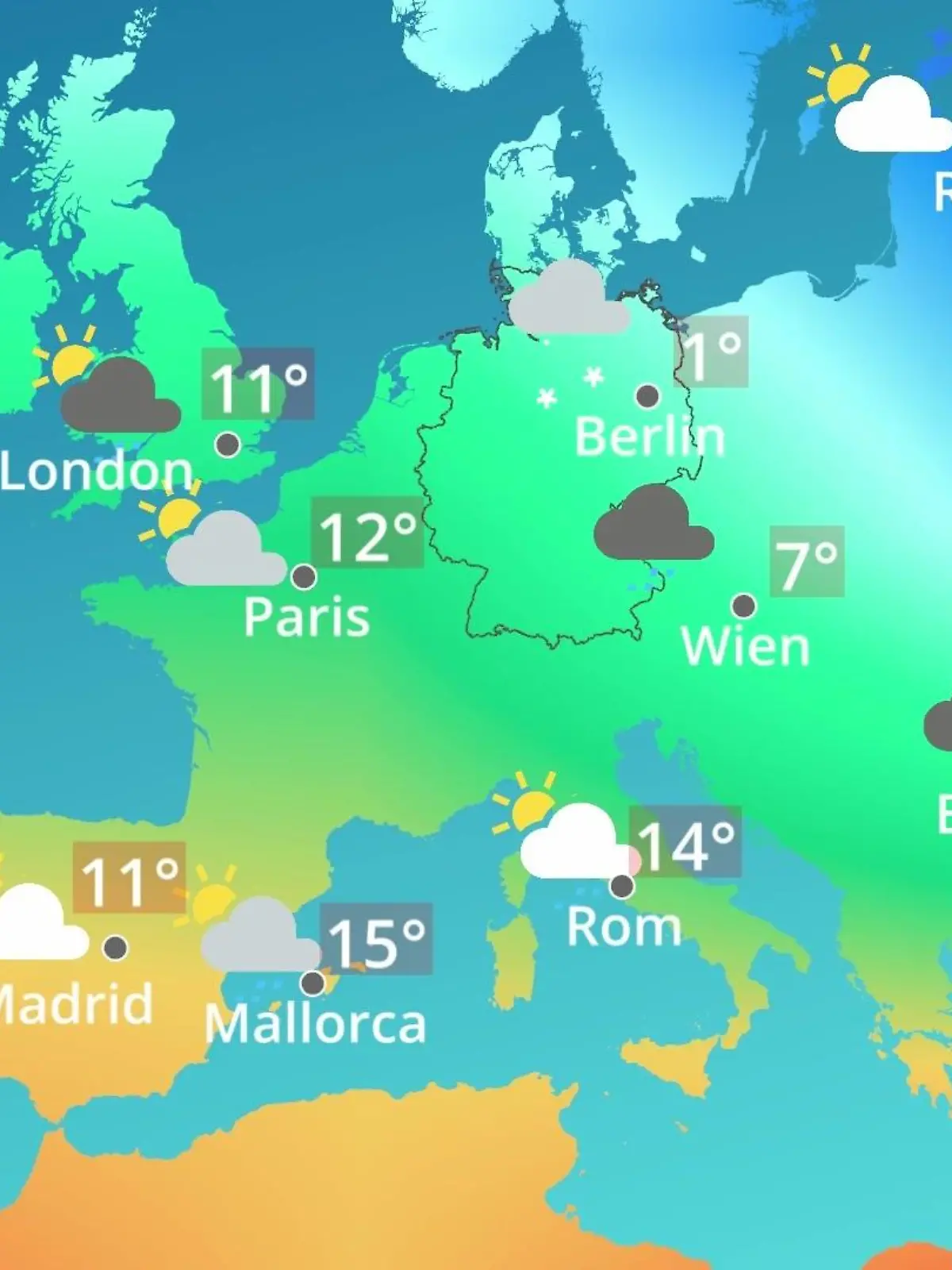 Bild zu: "Europa: Wie wird das Wetter?"