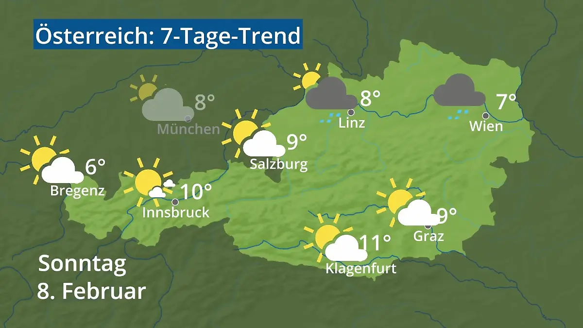 Österreich: Wie wird das Wetter? Video 7-Tage-Trend: Wien, Salzburg, Innsbruck