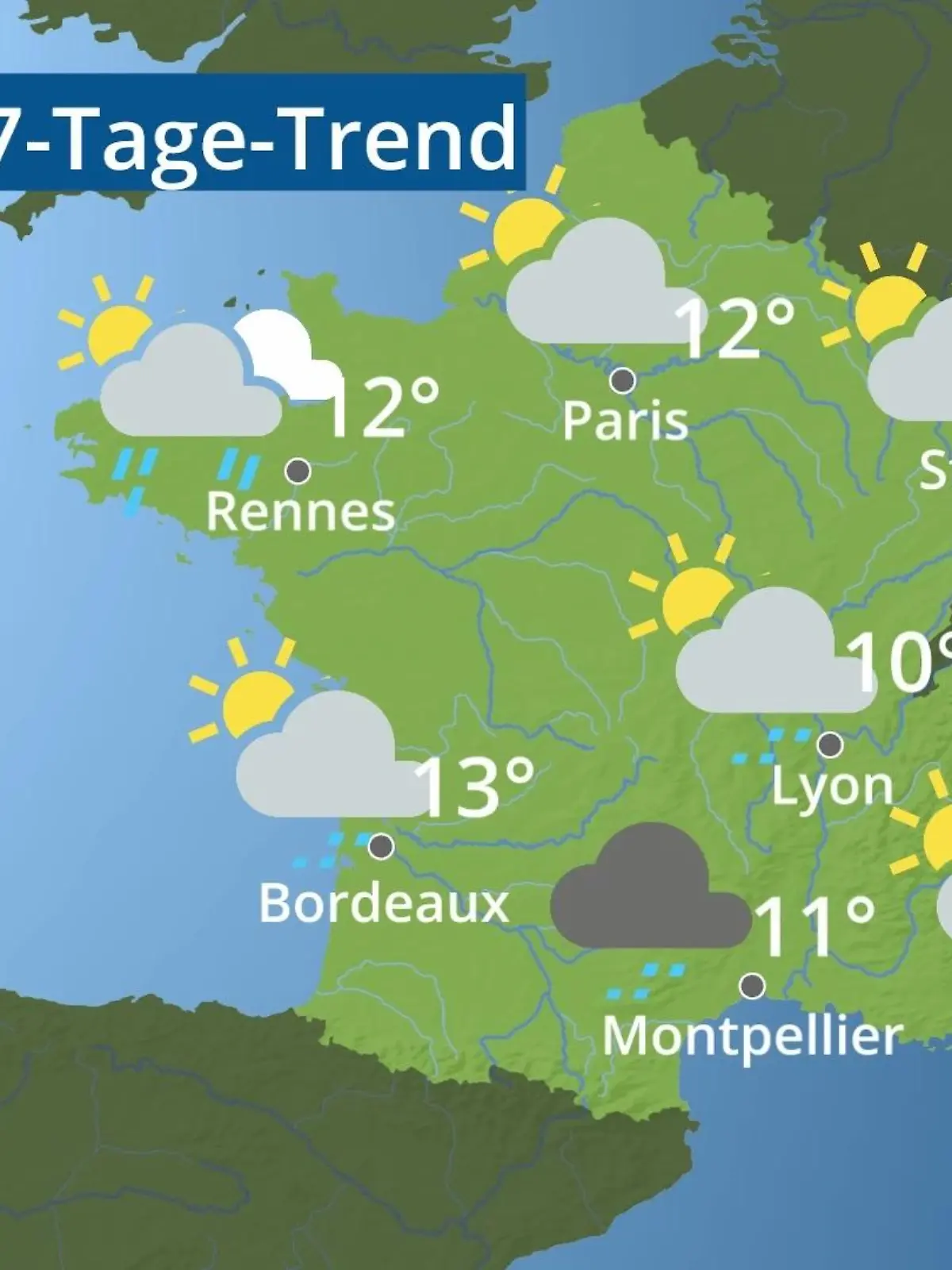 Bild zu: "Frankreich: Wie wird das Wetter?"